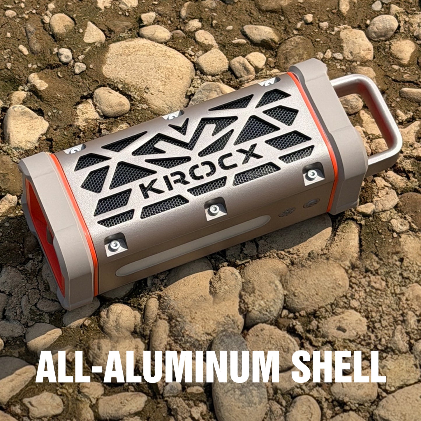 KROCX TRAVOR All-Aluminum Outdoor Bluetooth Speaker – Full-Metal Armor, IP68, Magnetic Mount, Bassup