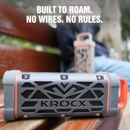 KROCX TRAVOR All-Aluminum Outdoor Bluetooth Speaker – Full-Metal Armor, IP68, Magnetic Mount, Bassup