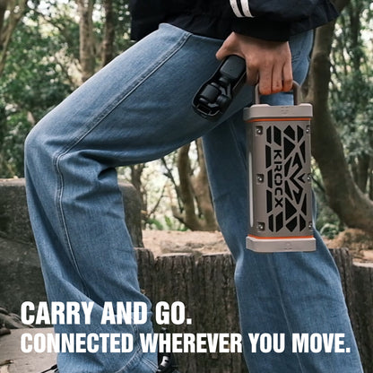 KROCX TRAVOR All-Aluminum Outdoor Bluetooth Speaker – Full-Metal Armor, IP68, Magnetic Mount, Bassup