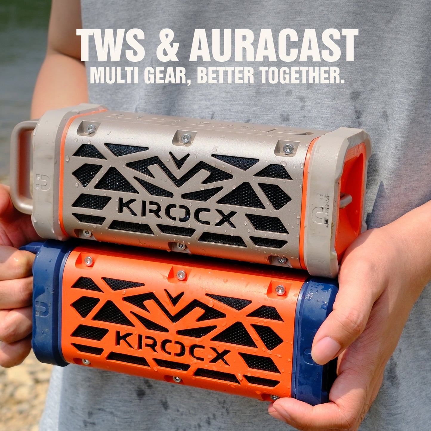 KROCX TRAVOR All-Aluminum Outdoor Bluetooth Speaker – Full-Metal Armor, IP68, Magnetic Mount, Bassup