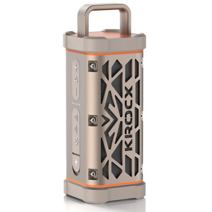 KROCX TRAVOR All-Aluminum Outdoor Bluetooth Speaker – Full-Metal Armor, IP68, Magnetic Mount, Bassup